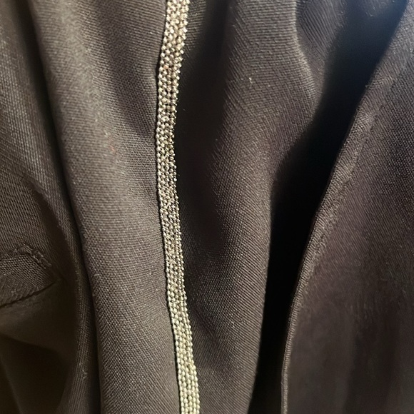 WHBM The Slim Ankle Cuffed Black With Silver Stripe Pants Sz 2 NWOT - Picture 9 of 9